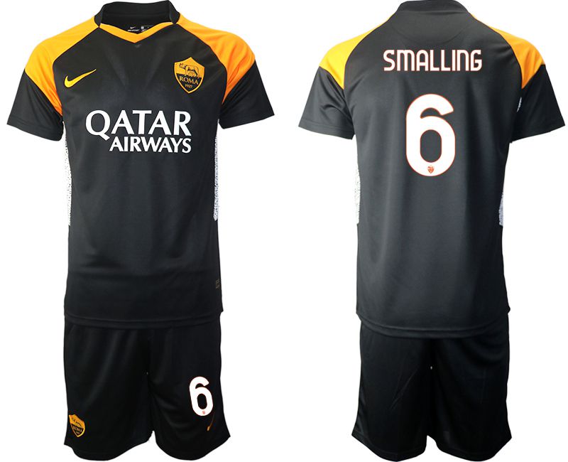 Men 2020-2021 club Rome away #6 black Soccer Jerseys